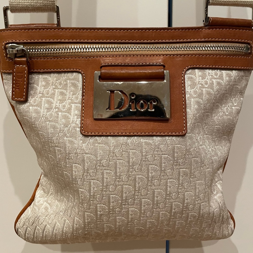 Preowned Dior Jacquard Canvas Messenger Bag